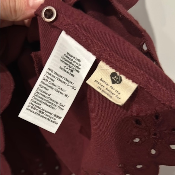 NWT Madewell Chic Burgundy Eyelet Dress - Picture 6 of 9